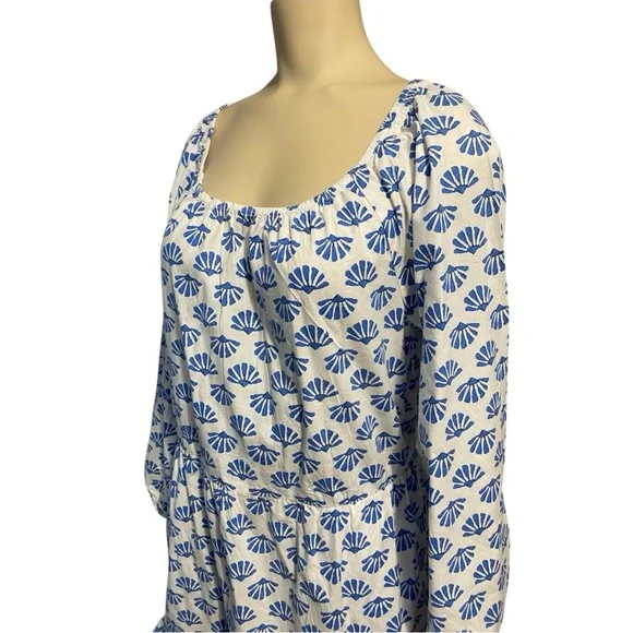 J. Crew Mini Dress Blue and White Floral Long Sleeve Dress - Picture 11 of 16